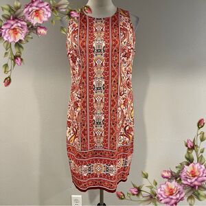 London Times Sleeveless paisley print midi dress